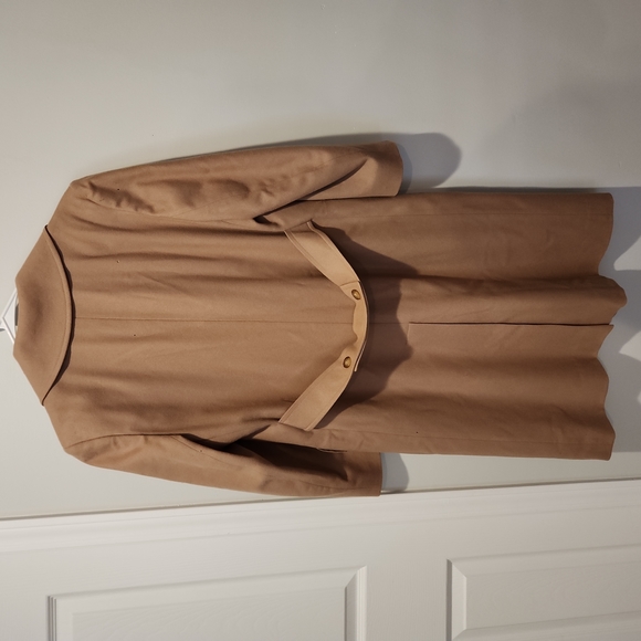 Vintage 80s Carmel Brown Pendleton USA Made Size 8 100% Virgin Wool TrenchCoat - Picture 10 of 10